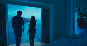 Underwater hotel room in Dubai Atlantis the Palm.